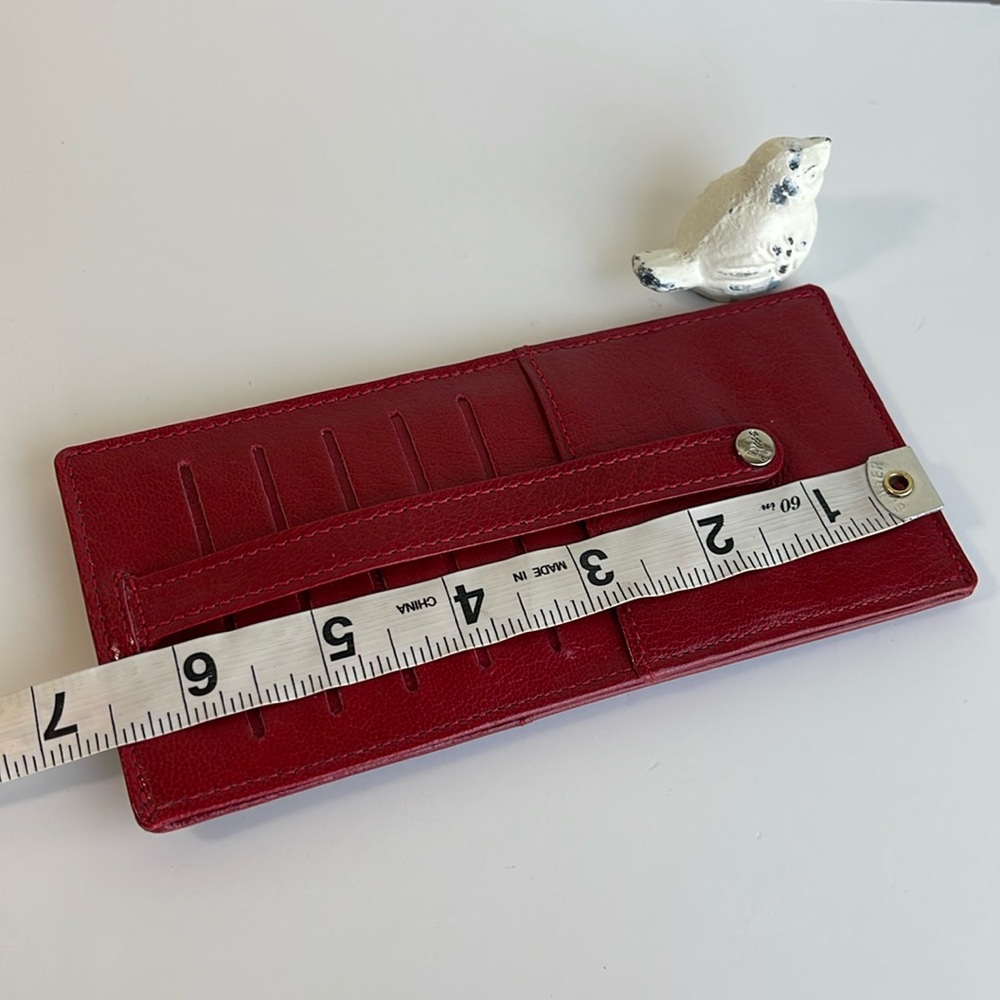 ABAS Red Genuine Leather Long Card Case - Picture 7 of 8